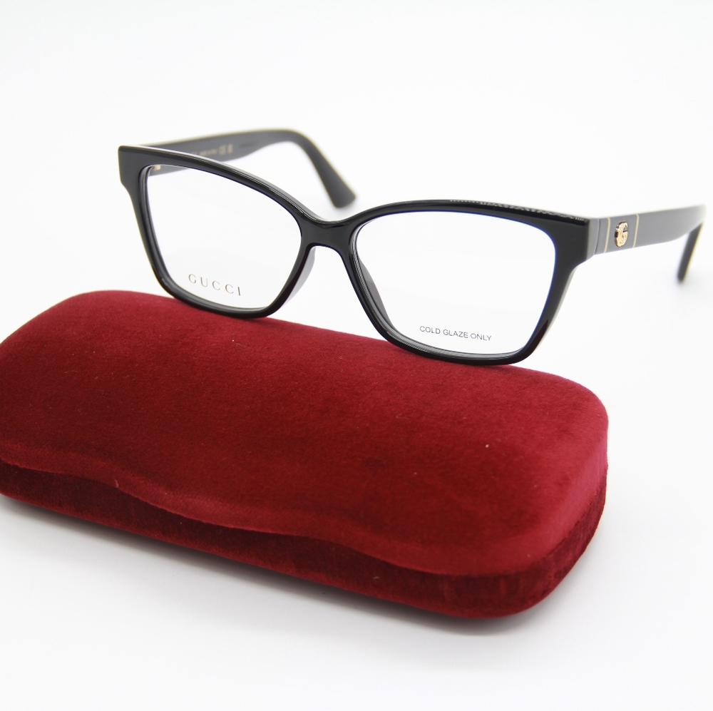 NEW GUCCI CAT-EYE EYEGLASSES GG0634O 001 BLACK GUCCI WOMEN'S EYEWEAR GG0634O - Picture 1 of 12